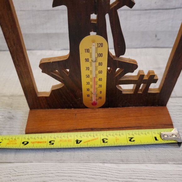 Handcrafted Wooden Windmill Thermometer - Picture 8 of 9